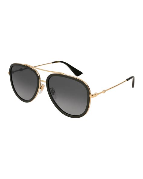 gucci black and gold navigator sunglasses|Gucci aviator sunglasses men's.